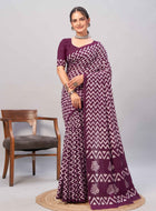 Chanderi Cotton Saree Purple