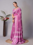 Chanderi Cotton Saree Purple