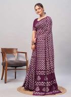 Chanderi Cotton Saree Purple
