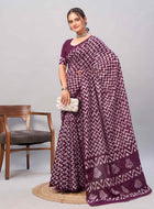 Chanderi Cotton Saree Purple