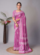 Chanderi Cotton Saree Purple