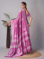 Chanderi Cotton Saree Purple