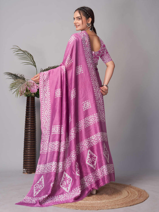 Chanderi Cotton Saree Purple