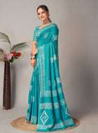 Chanderi Cotton Saree Sky Blue