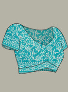 Chanderi Cotton Saree Sky Blue