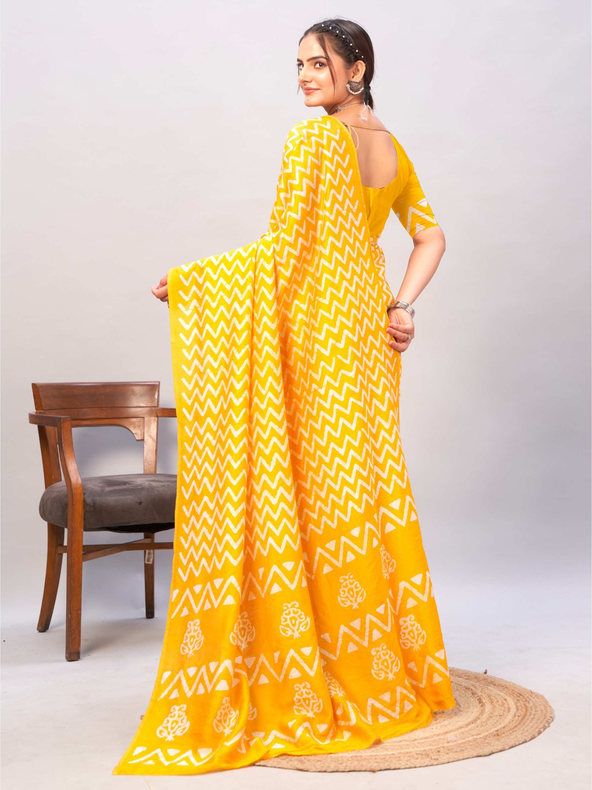 Chanderi Cotton Saree Yellow