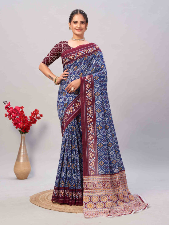 Cotton Saree Blue
