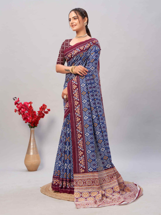 Cotton Saree Blue
