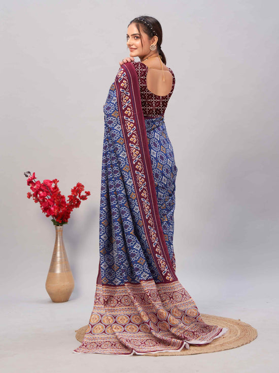 Cotton Saree Blue