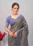Cotton Saree Blue