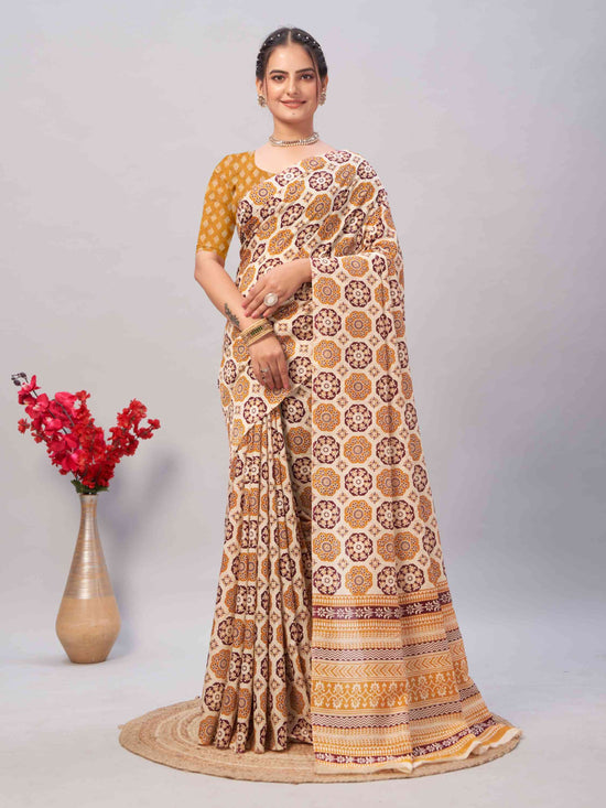 Cotton Saree Cream