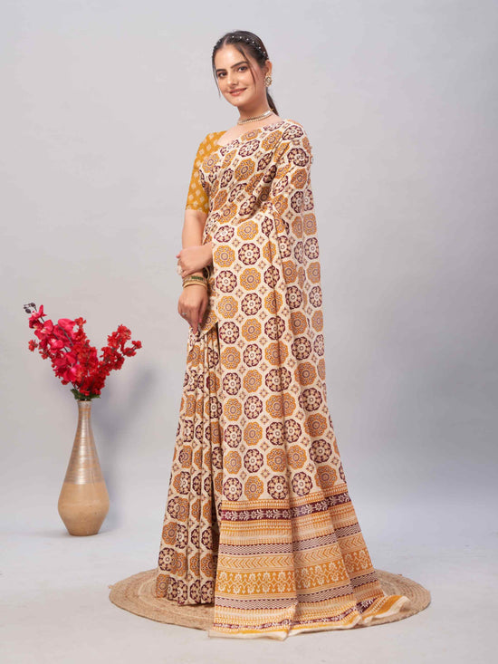 Cotton Saree Cream