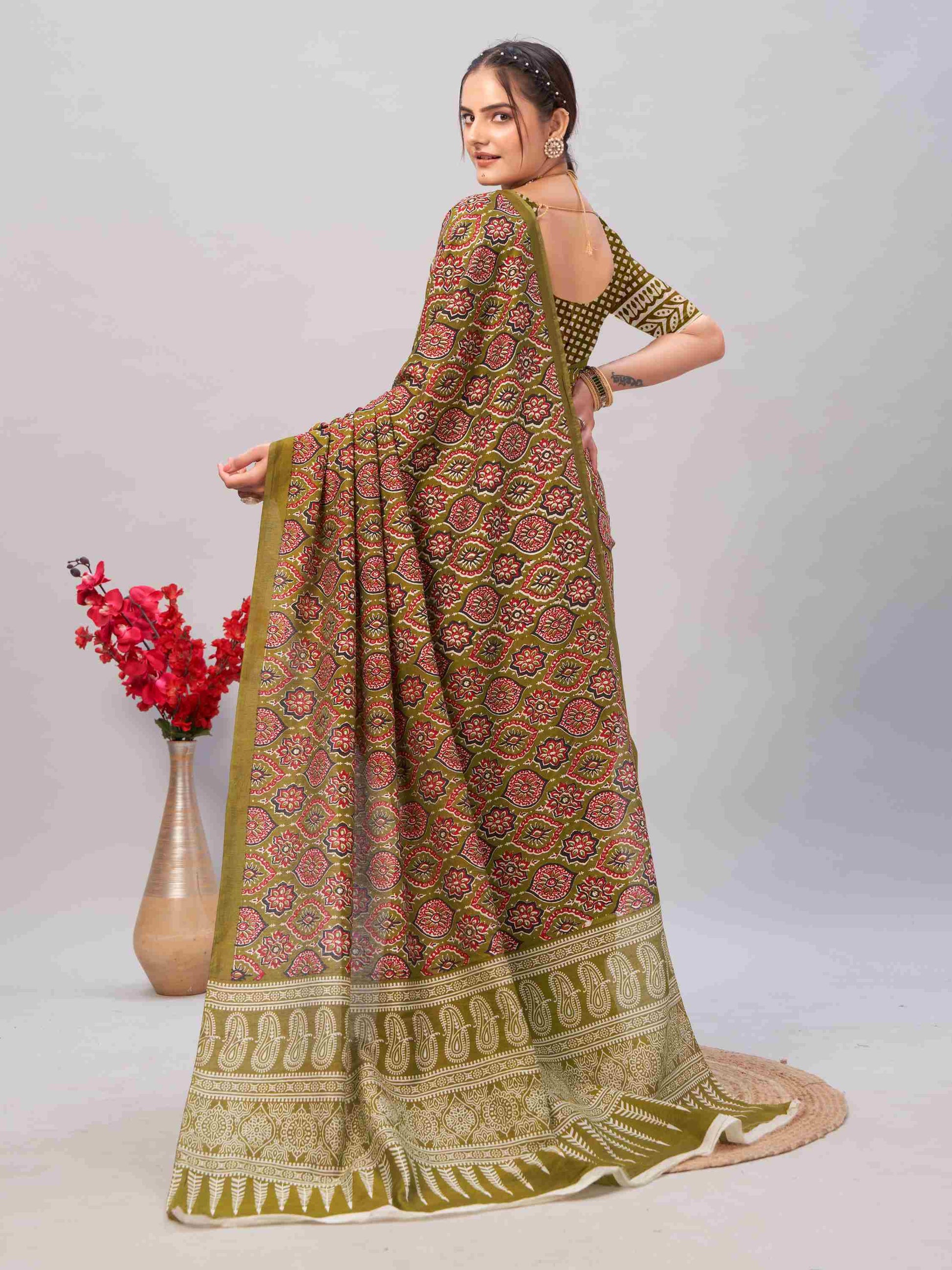Cotton Saree Green