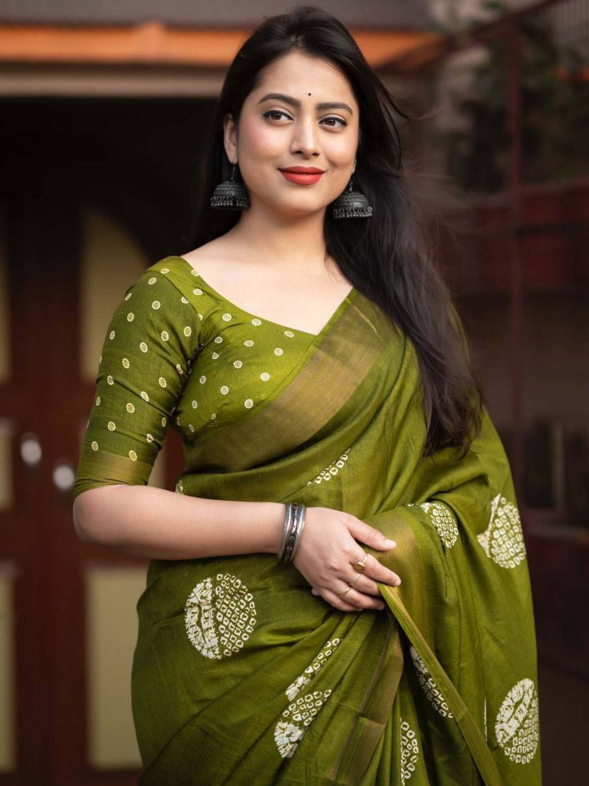 Cotton Saree Green