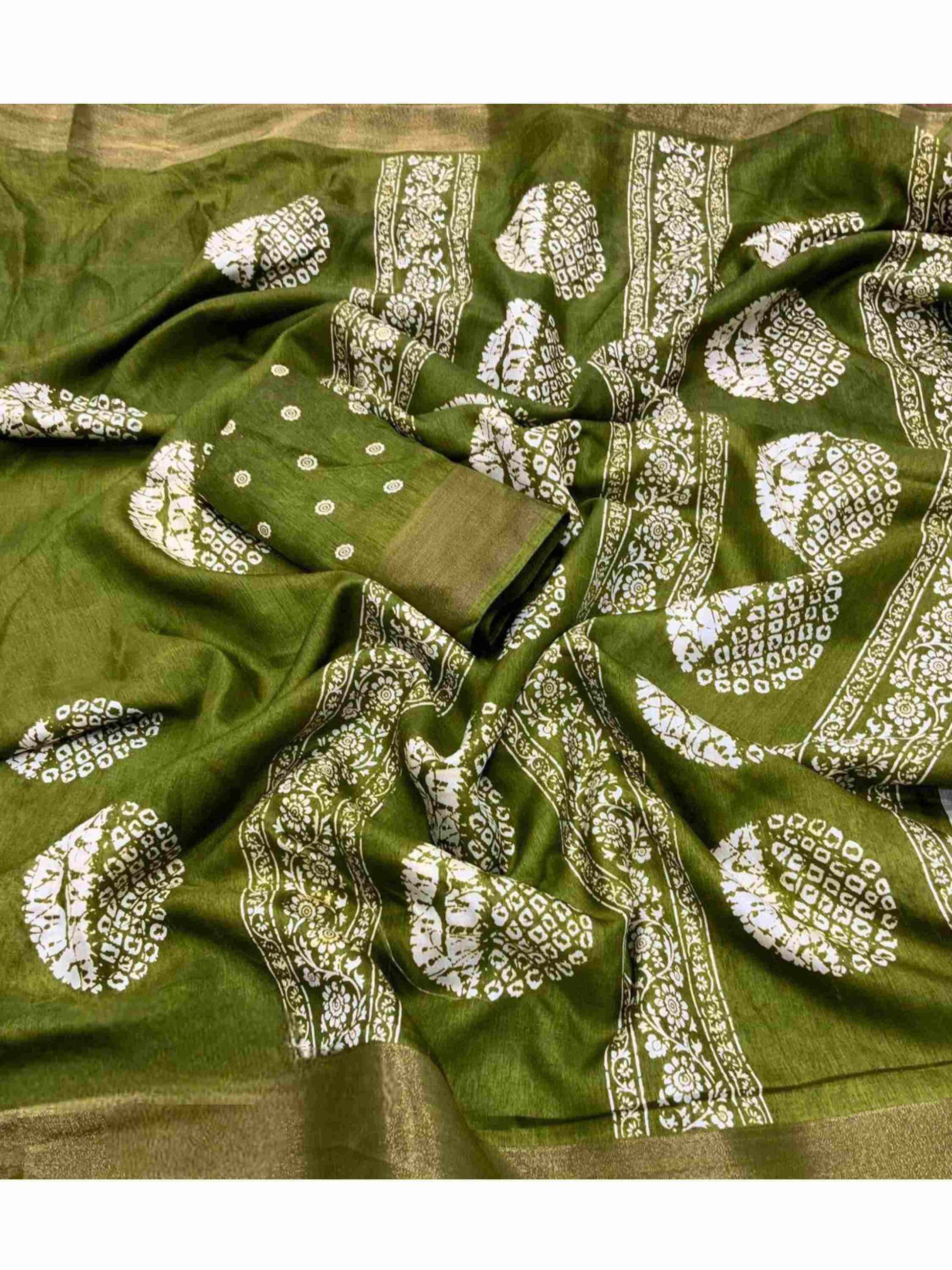 Cotton Saree Green