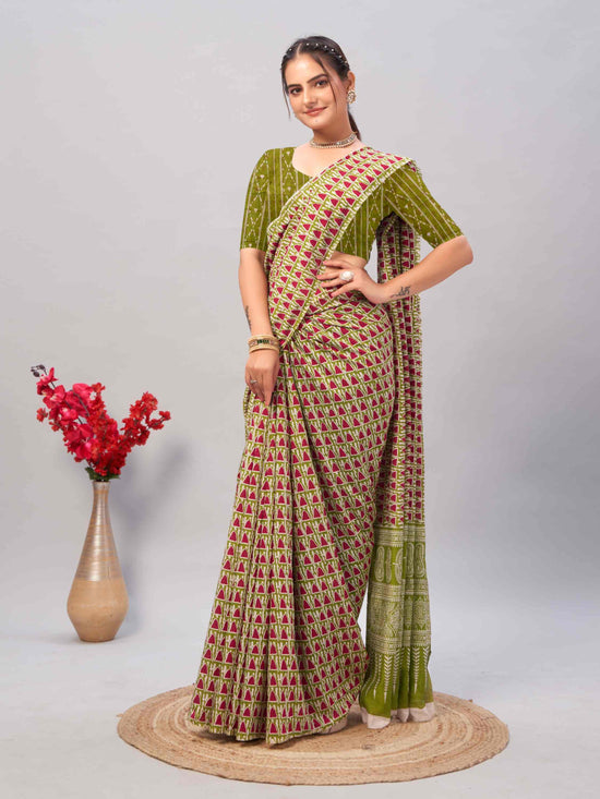 Cotton Saree Green