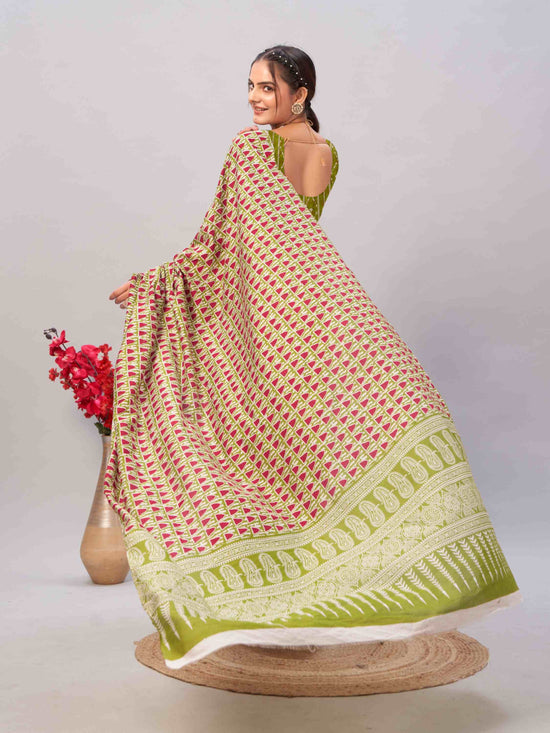 Cotton Saree Green