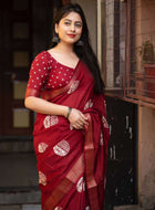 Cotton Saree Maroon