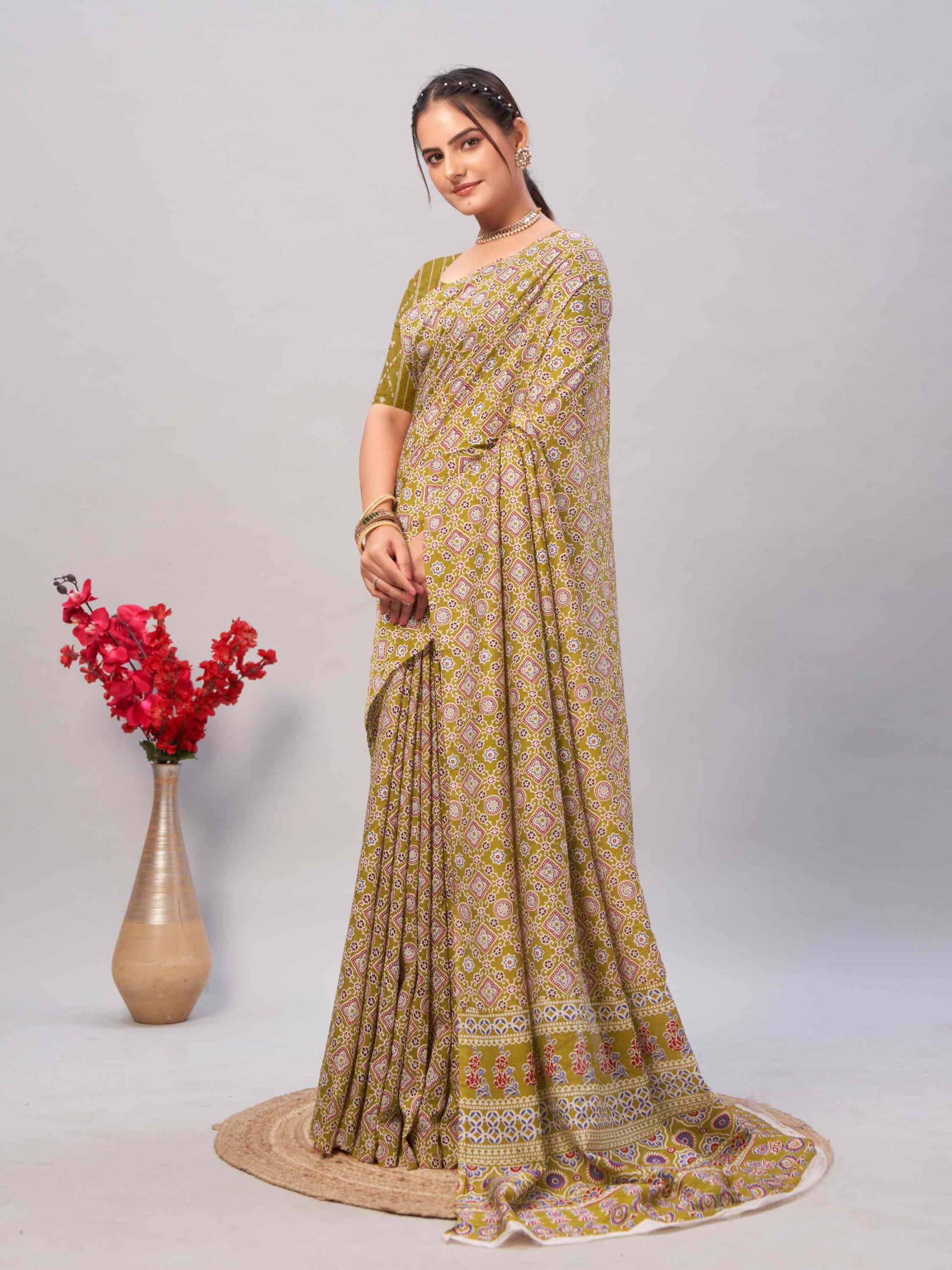 Cotton Saree Mehandi