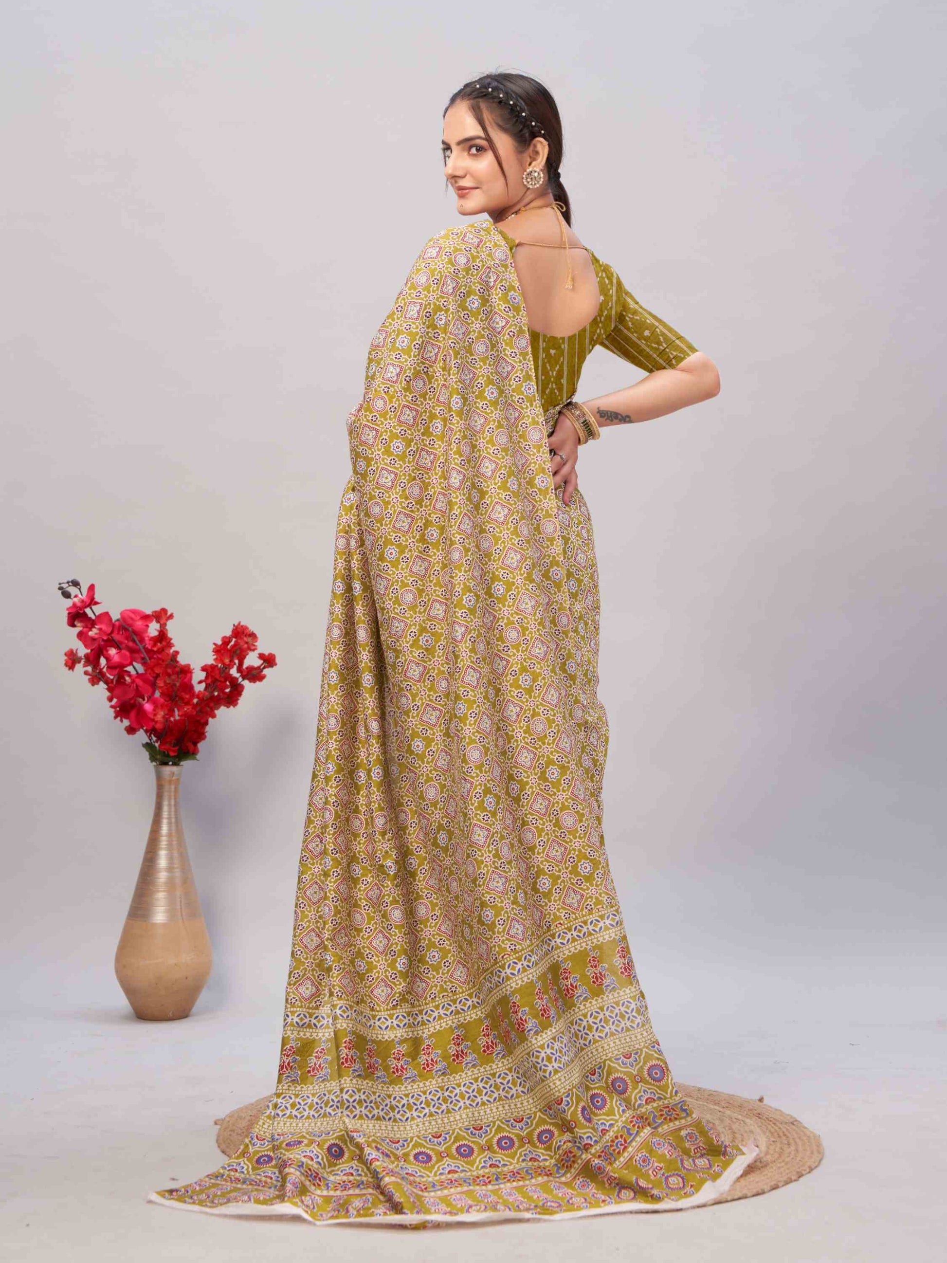 Cotton Saree Mehandi