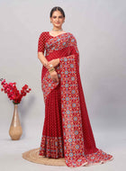 Cotton Saree Red