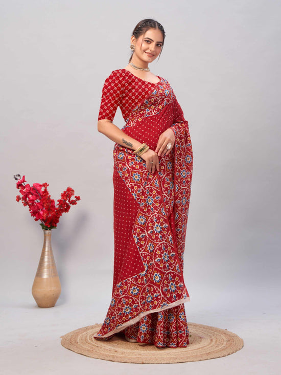 Cotton Saree Red