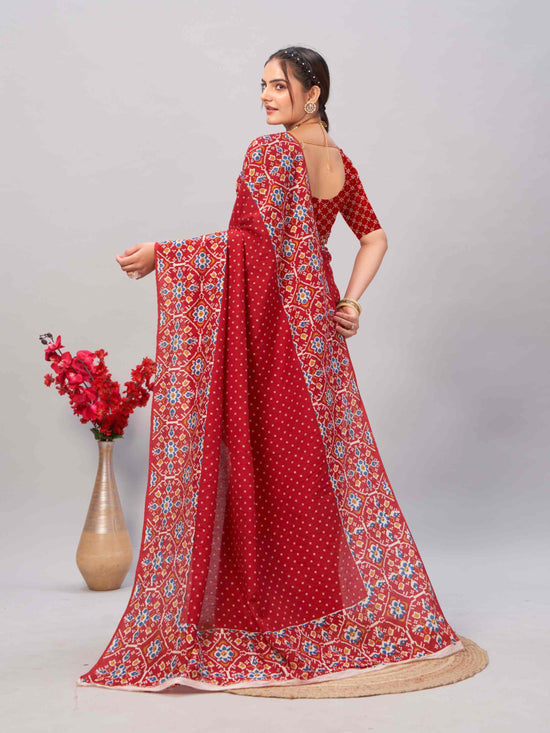Cotton Saree Red