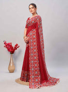 Cotton Saree Red