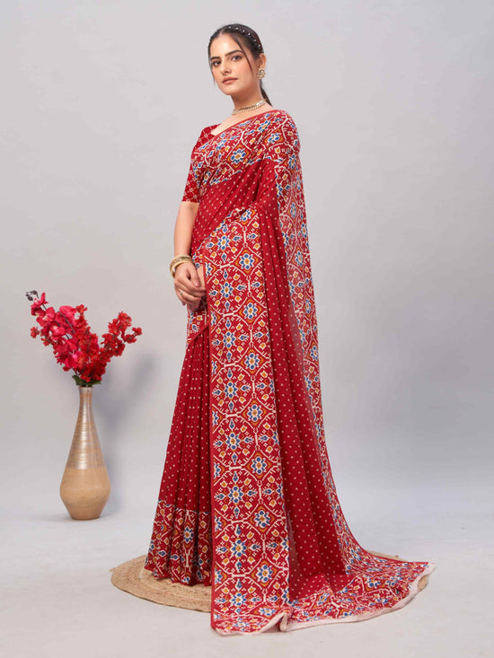 Cotton Saree Red