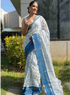 Cotton Saree White