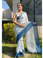 Cotton Saree White