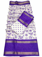Cotton Saree White Blue