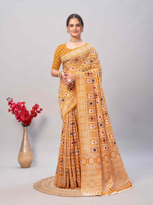 Cotton Saree Yellow