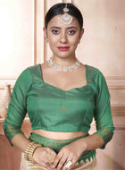 Cream Kanjivaram Silk Saree
