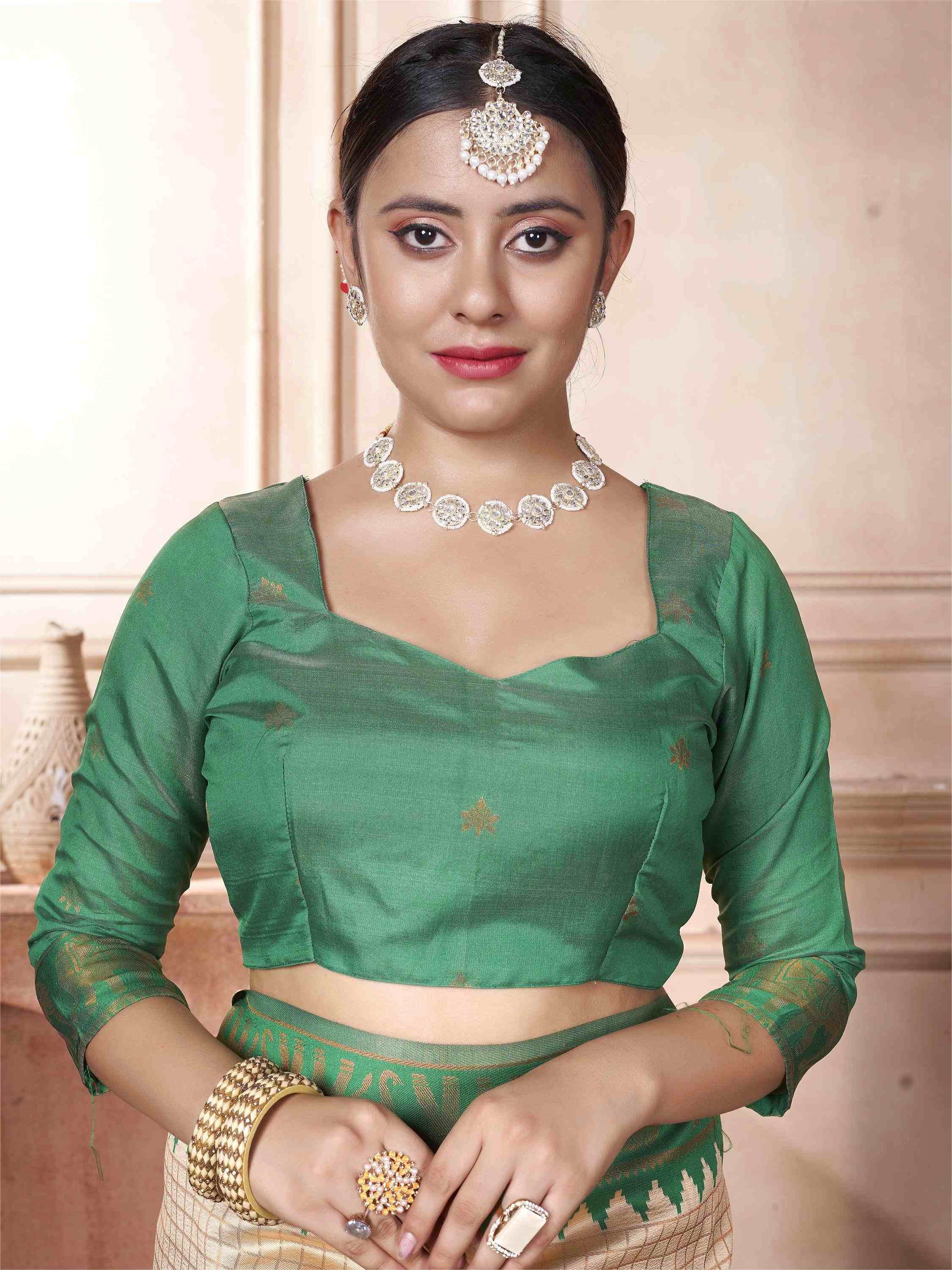 Cream Kanjivaram Silk Saree