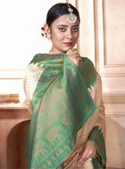 Cream Kanjivaram Silk Saree