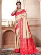 Cream Kanjivaram Silk Saree