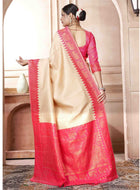 Cream Kanjivaram Silk Saree