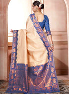 Cream Kanjivaram Silk Saree