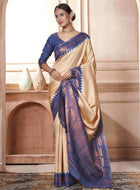Cream Kanjivaram Silk Saree