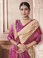 Cream Kanjivaram Silk Saree