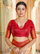 Cream Kanjivaram Silk Saree