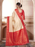 Cream Kanjivaram Silk Saree