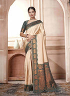 Cream Kanjivaram Silk Saree