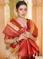 Cream Kanjivaram Silk Saree