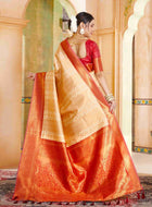 Cream Kanjivaram Silk Saree