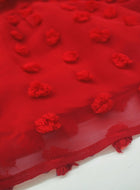 Premium Georgette Cute Red Peplum Top