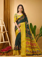 Dola Silk Saree Bottle Green
