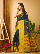 Dola Silk Saree Bottle Green