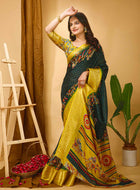 Dola Silk Saree Bottle Green